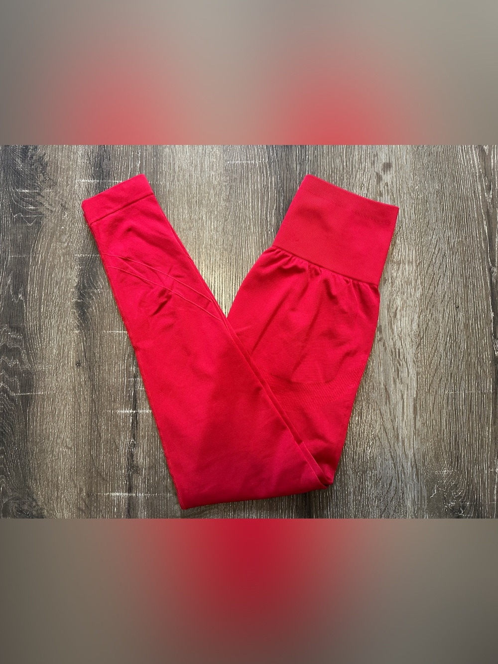 VSHRED - High-Waist Red Gym Leggings for Women - Size Medium